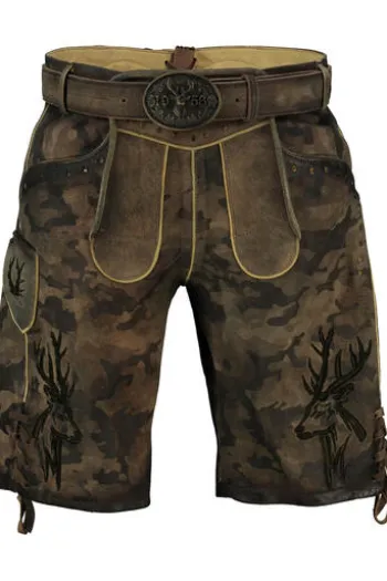 KRÜGER BUAM Lederhose braun Camouflage