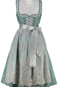 KRÜGER COLLECTION Dirndl türkis geblümt Caro