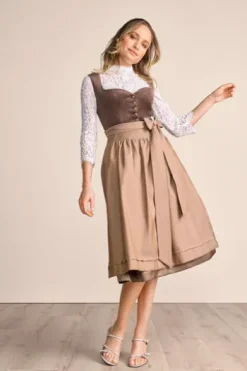 KRÜGER COLLECTION Midi Dirndl taupe Dagi