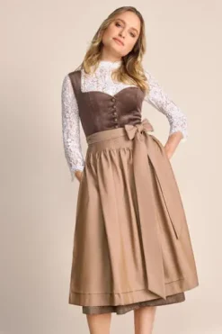 KRÜGER COLLECTION Midi Dirndl taupe Dagi