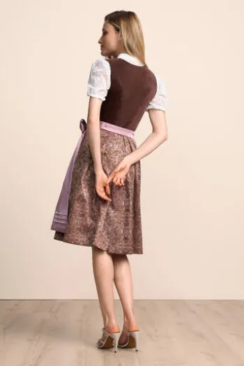 KRÜGER COLLECTION Mini Dirndl braun Cerys 60er