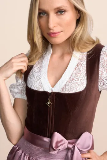 KRÜGER COLLECTION Mini Dirndl braun Cerys 60er