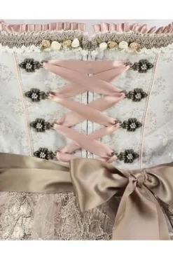 KRÜGER MADL Dirndl hellgrau Blumenmuster Dolores