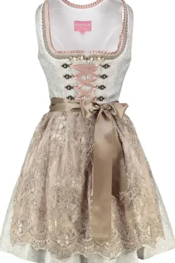 KRÜGER MADL Dirndl hellgrau Blumenmuster Dolores