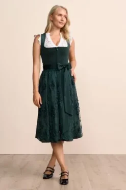 KRÜGER MADL Midi Dirndl dunkelgrün Lovira (70 cm)