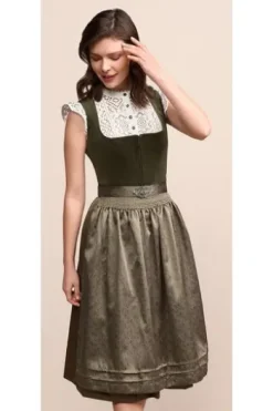 KRÜGER MADL Midi Dirndl dunkelgrün Aurela (70 cm)