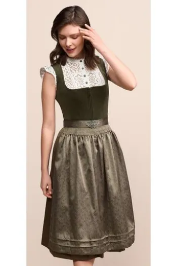 KRÜGER MADL Midi Dirndl dunkelgrün Aurela (70 cm)