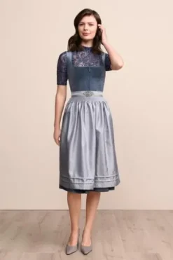 KRÜGER MADL Midi Dirndl hellblau Aurela (70 cm)