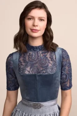 KRÜGER MADL Midi Dirndl hellblau Aurela (70 cm)