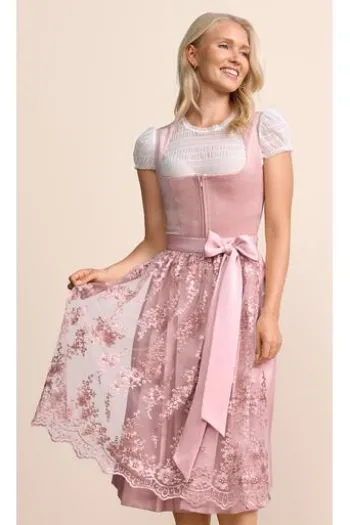 KRÜGER MADL Midi Dirndl rose Lovira (70 cm)