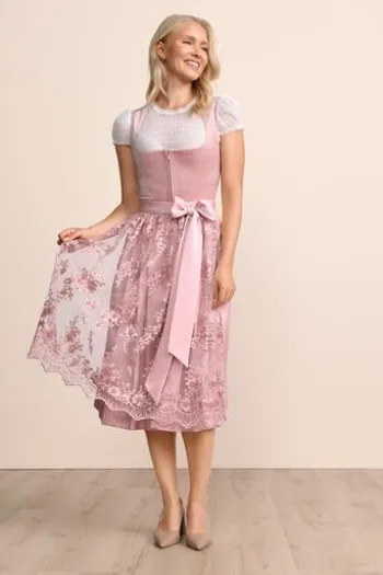 KRÜGER MADL Midi Dirndl rose Lovira (70 cm)
