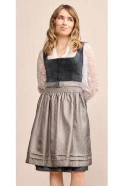 KRÜGER MADL Mini Dirndl anthrazit Aurela (60 cm)