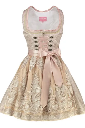 KRÜGER MADL Mini Dirndl apricot geblümt 419365