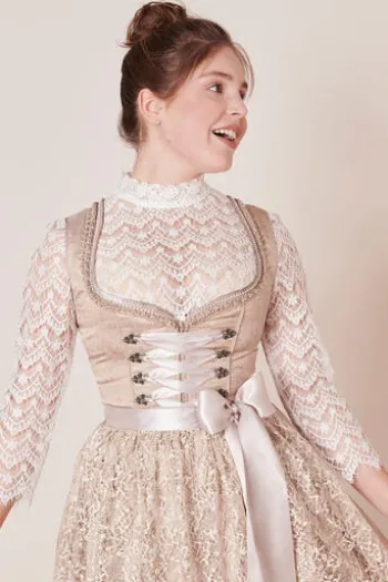 KRÜGER MADL Mini Dirndl beige Paisleymuster Gerda