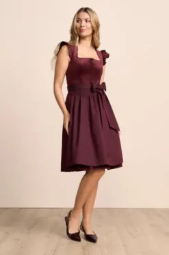 KRÜGER MADL Mini Dirndl bordeaux Tisha (60 cm)