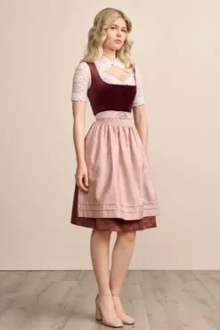 KRÜGER MADL Mini Dirndl bordeaux Aurela (60 cm)