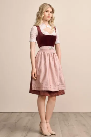 KRÜGER MADL Mini Dirndl bordeaux Aurela (60 cm)