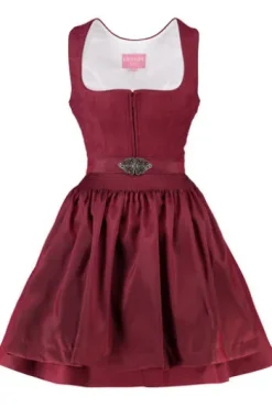 KRÜGER MADL MIni Dirndl bordeaux Evi 50er Rocklänge