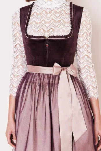KRÜGER MADL Mini Dirndl bordeaux Joelina (60 cm)