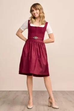 KRÜGER MADL MIni Dirndl bordeaux Evi 60er Rocklänge