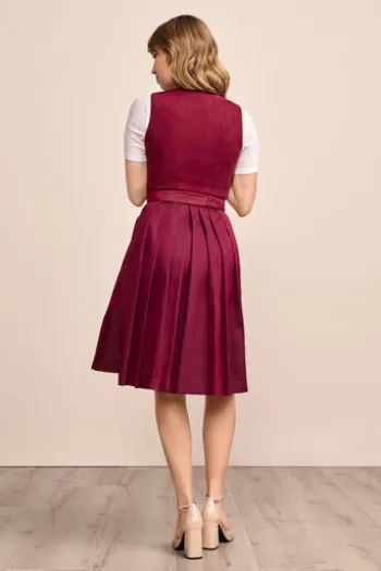 KRÜGER MADL MIni Dirndl bordeaux Evi 60er Rocklänge
