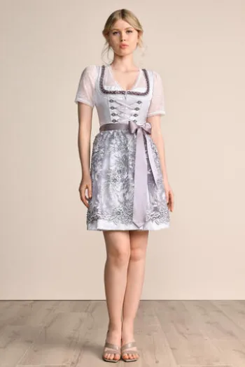 KRÜGER MADL Mini Dirndl grau geblümt 419468