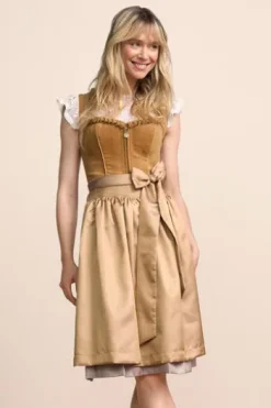 KRÜGER MADL Mini Dirndl ocker Ariella 60er Rocklänge