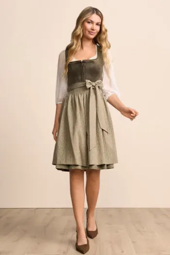 KRÜGER MADL Mini Dirndl oliv Lindsay (70 cm)