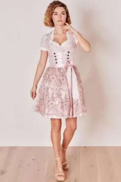 KRÜGER MADL Mini Dirndl rosa geblümt Lia