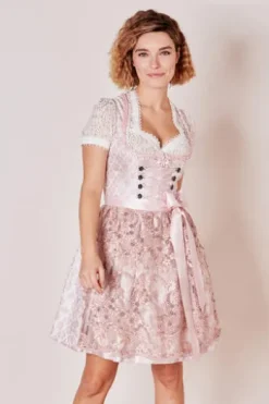 KRÜGER MADL Mini Dirndl rosa geblümt Lia