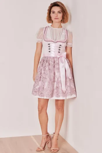 KRÜGER MADL Mini Dirndl rosa Paisleymuster Paulin