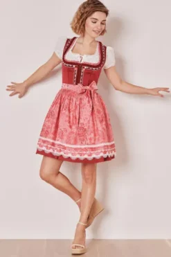 KRÜGER MADL Mini Dirndl rot geblümt Ulrika