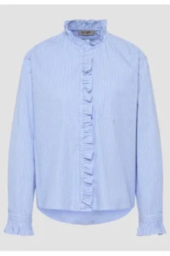 LECOMTE Bluse himmel gestreift Langarm