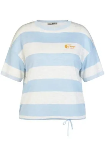 LECOMTE Pullover puderblau gestreift Kurzarm