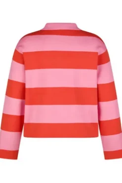 LECOMTE Pullover rosa gestreift