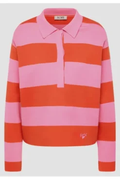 LECOMTE Pullover rosa gestreift