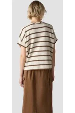 LECOMTE Shirt nougat gestreift