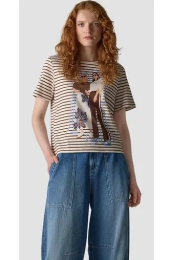 LECOMTE Shirt nougat gestreift
