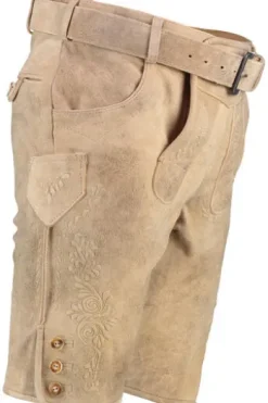 MADDOX Leder Shorts Langsee natur