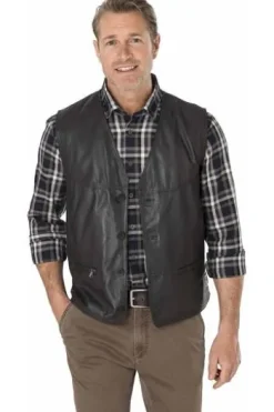 MADDOX Leder-Weste texasbraun Lammnappaleder