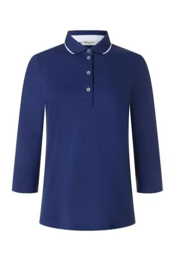 MAERZ Piqué Polo Shirt midnight sail- blau 3/4-Arm