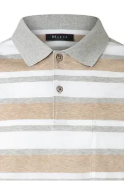 MAERZ Polo-Shirt frappuccino gestreift Regular Fit