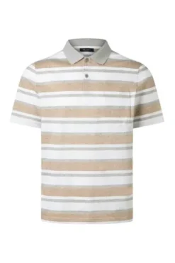 MAERZ Polo-Shirt frappuccino gestreift Regular Fit