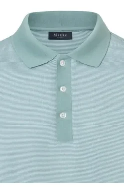 MAERZ Polo Shirt iced mint gestreift Regular Fit
