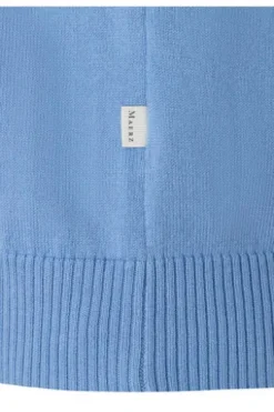 MAERZ Pullover endless sky- hellblau Kurzarm in Organic-Baumwoll-Qualität