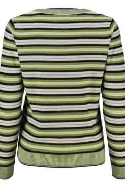 MAERZ Pullover lemon gestreift im feinen Linksstrick