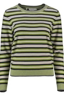 MAERZ Pullover lemon gestreift im feinen Linksstrick