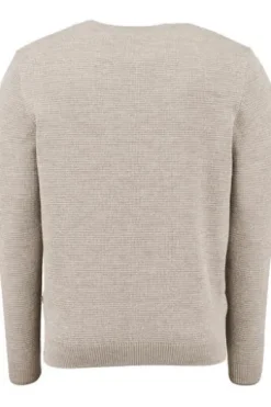 MAERZ Rundhals Pullover beige aus Schurwolle