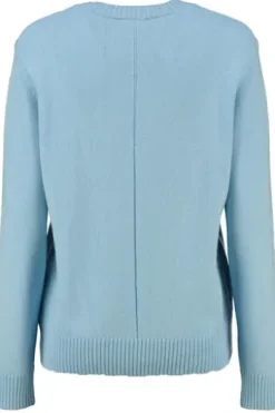 MAERZ Rundhals-Pullover hellblau aus hochwertiger Merinowolle