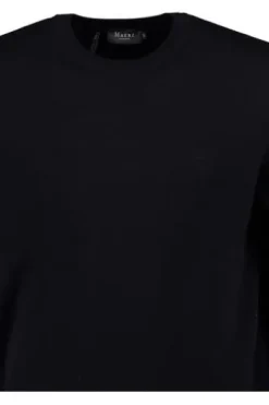 MAERZ Rundhals Pullover marine extra feine Merinowolle